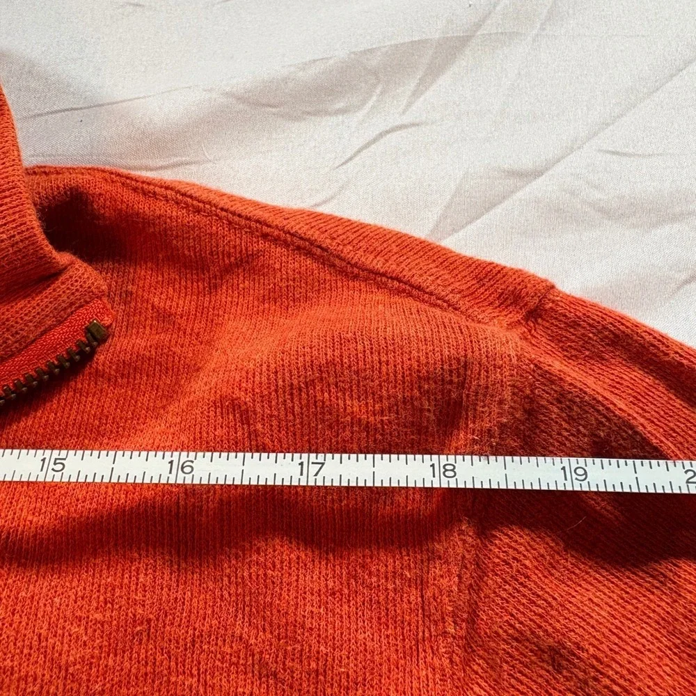 Polo Ralph Lauren‎ Quarter Zip Pullover Mens L Orange Estate Rib Cotton Sweater
